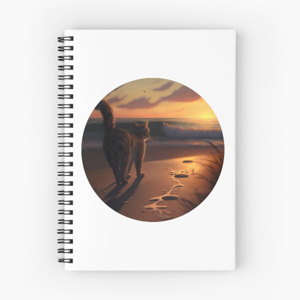 Item preview, cat watching sunset scene designed and sold by okamitouch.
