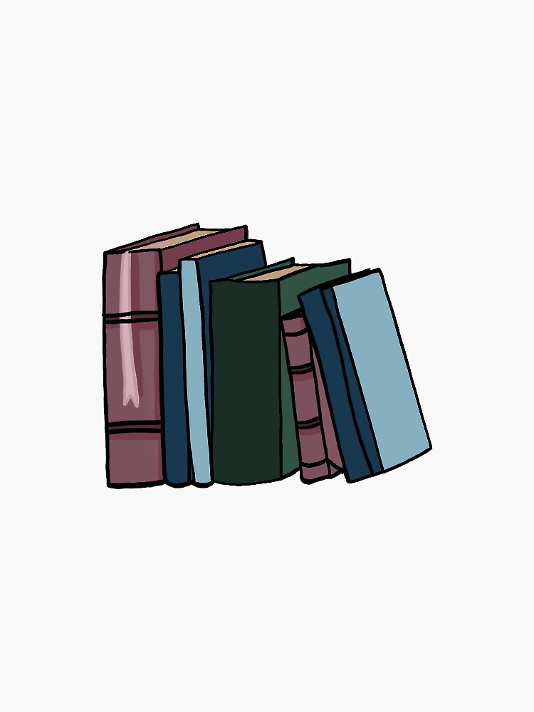 Thumbnail 3 of 3, Sticker, stack of books designed and sold by alanapwoods.