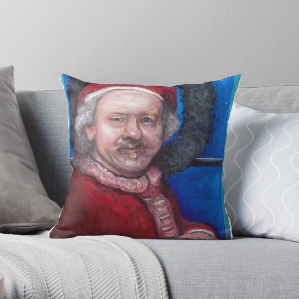 Rembrandt Santa Throw Pillow