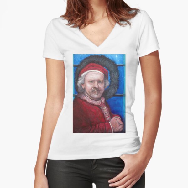 Rembrandt Santa Fitted V-Neck T-Shirt