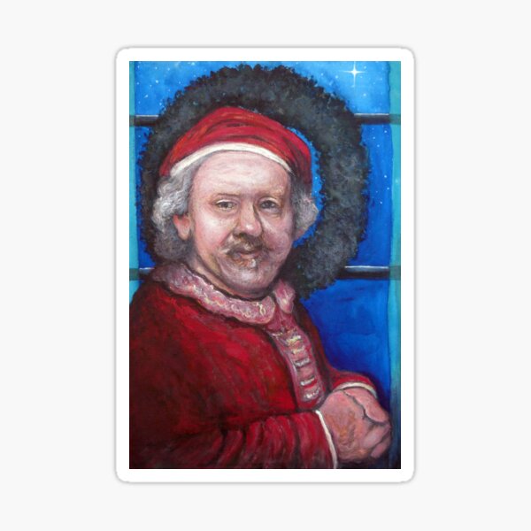 Rembrandt Santa Sticker