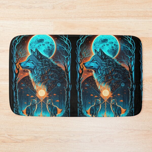 Item preview, Wolf and kid wolves glowing tarot designed and sold by Visual-wallart.