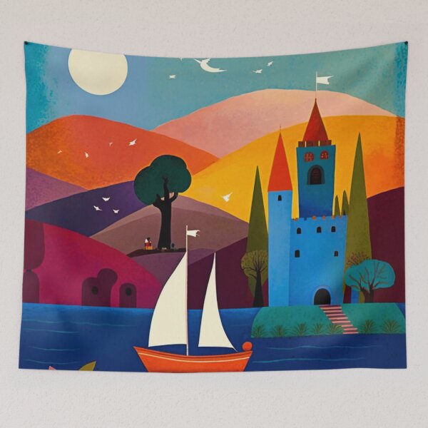 Item preview, Adorable colorful whimsical scene artwork #5 designed and sold by Artistic Pandas.