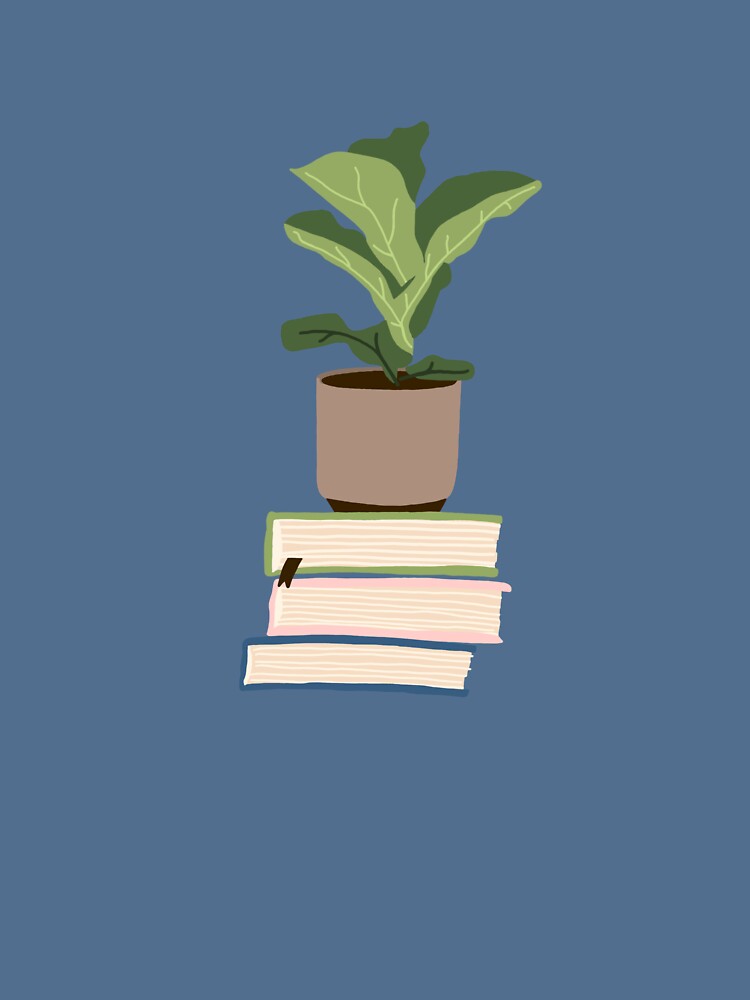 Imagen 5 de 5, Sudadera ligera con la obra Planta de interior sobre libros apilados, diseñada y vendida por alanapwoods.