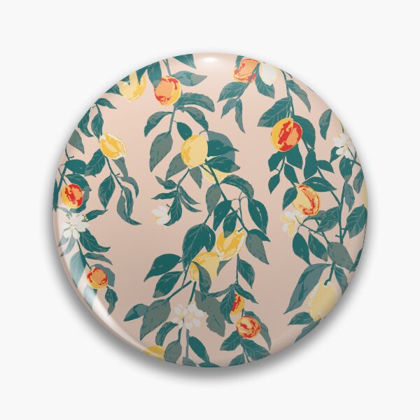 Item preview, Nectarines and Lemons Watercolor in Pink Red Green designed and sold by Jean-Pham.