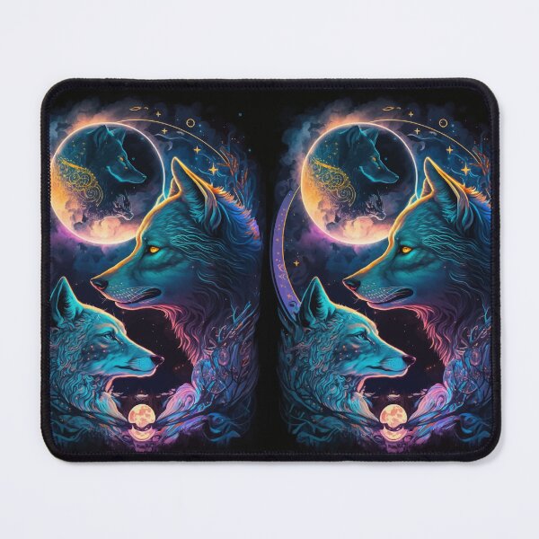 Item preview, Wolf fantasy world glowing tarot art designed and sold by Visual-wallart.