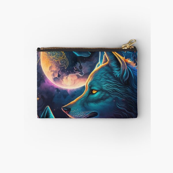 Item preview, Wolf fantasy world glowing tarot art designed and sold by Visual-wallart.