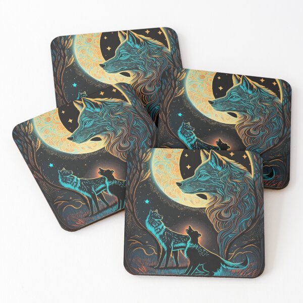 Item preview, Wolves fantasy world glowing tarot designed and sold by Visual-wallart.