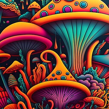 Mystical Shroomscape Psychedelic Forest Sticker - ChatX