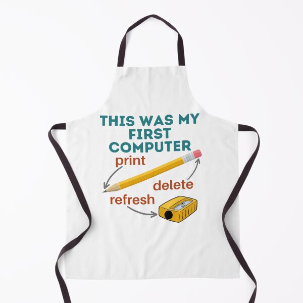 Artikelvorschau, Dies war mein erster Computer, Bleistift, Anspitzer, Radiergummi, Drucken, Löschen, Aktualisieren, Lustig entworfen und verkauft von facePale.