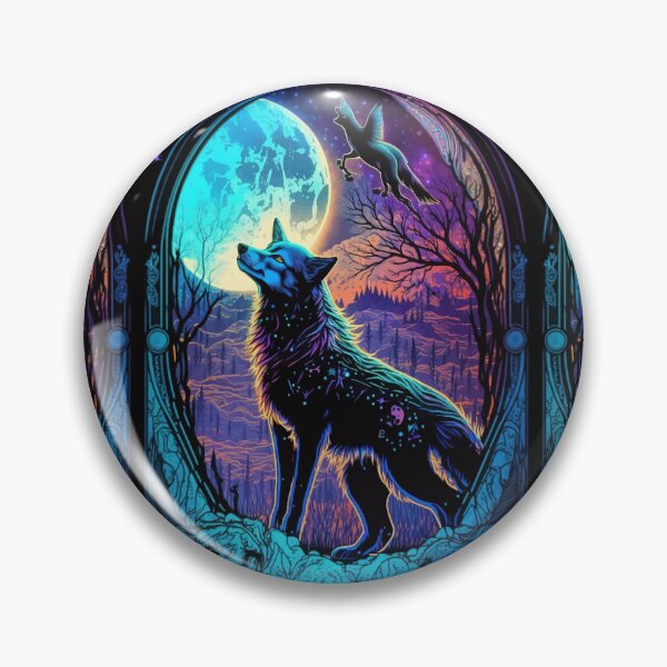 Item preview, Fantasy Wolf in fantasy glowing world tarot designed and sold by Visual-wallart.