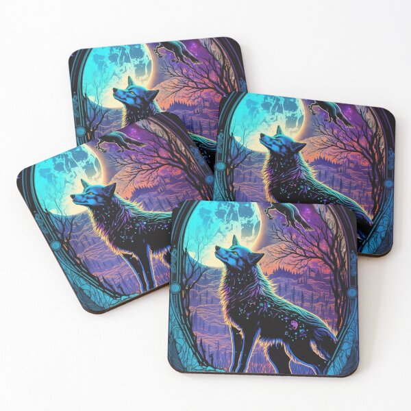 Item preview, Fantasy Wolf in fantasy glowing world tarot designed and sold by Visual-wallart.