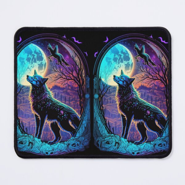 Item preview, Fantasy Wolf in fantasy glowing world tarot designed and sold by Visual-wallart.