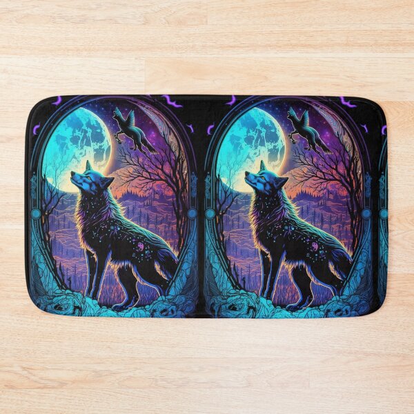Item preview, Fantasy Wolf in fantasy glowing world tarot designed and sold by Visual-wallart.