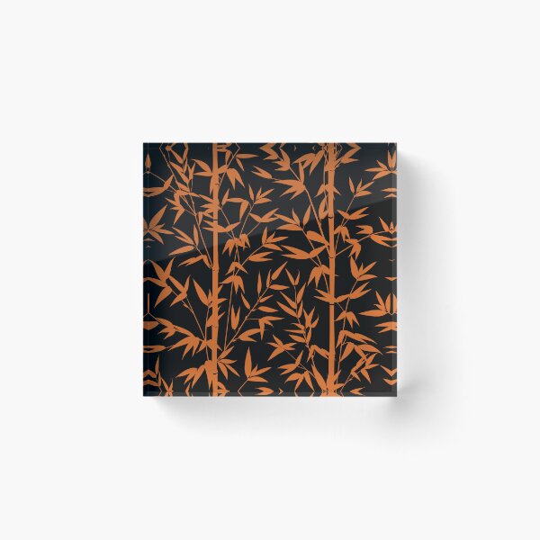 Item preview, Elegant Black and Orange Bamboo Leaves Pattern designed and sold by SoccaTamam.