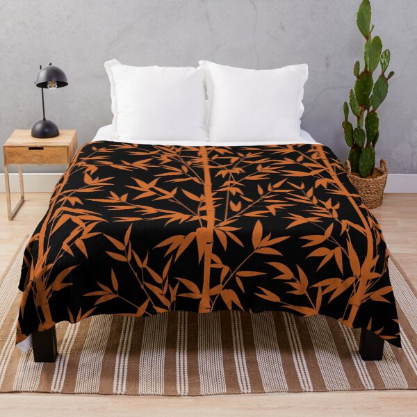 Item preview, Elegant Black and Orange Bamboo Leaves Pattern designed and sold by SoccaTamam.