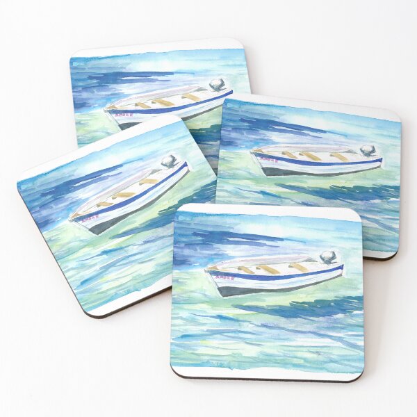 Item preview, Lonely Boat In Turquoise Waters designed and sold by artshop77.