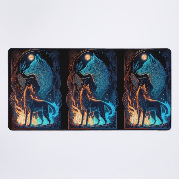 Item preview, Fantasy Wolf & fantasy glowing world tarot designed and sold by Visual-wallart.