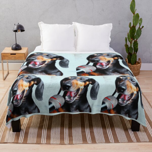 Item preview, Rock Star Dachshund Singing In A Microphone, Dog 18 designed and sold by LesTheArt.