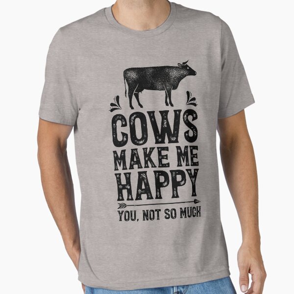 Vista previa del artículo con la obra «Las vacas me hacen feliz, no tanto la camiseta Funny Farming Farm Gifts camiseta para granjeros o amantes de las vacas», diseñado y vendido por LiqueGifts.
