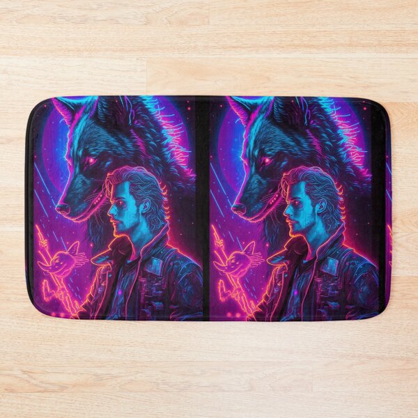 Item preview, Wolf Protecting Godfather neon glow tarot designed and sold by Visual-wallart.