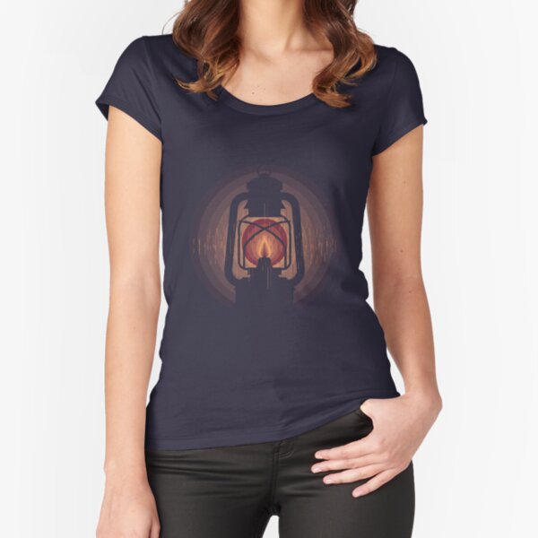 lampara de aceite Camiseta entallada de cuello ancho