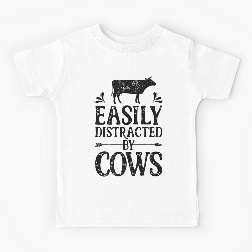 Easily Distracted By Cows Shirt Funny Farming Farm Ts T Shirt For Farmers Or Cow Lovers 