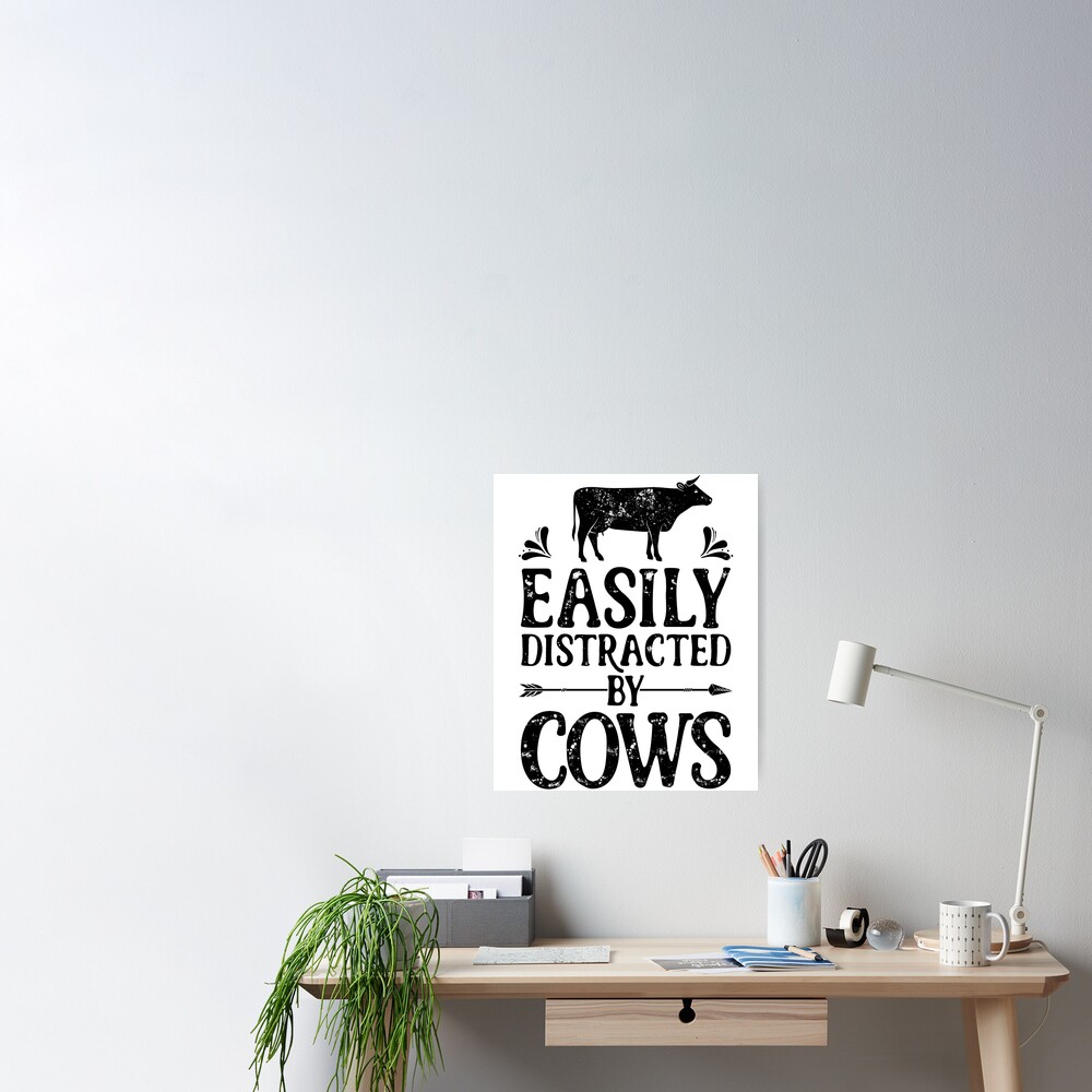 Easily Distracted By Cows Shirt Funny Farming Farm Ts T Shirt For Farmers Or Cow Lovers 