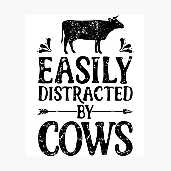 Easily Distracted By Cows Shirt Funny Farming Farm Ts T Shirt For Farmers Or Cow Lovers 