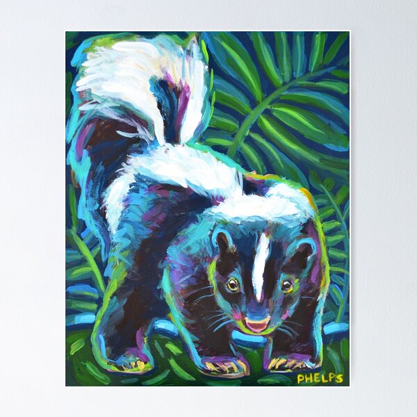 Item preview, Colorful Skunk Art by Robert Phelps designed and sold by RobertPhelpsArt.