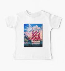 FLOWER SAIL BOAT : Vintage Abstract Fantasy Painting Print Baby Tee