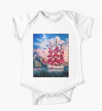 FLOWER SAIL BOAT : Vintage Abstract Fantasy Painting Print One Piece - Short Sleeve