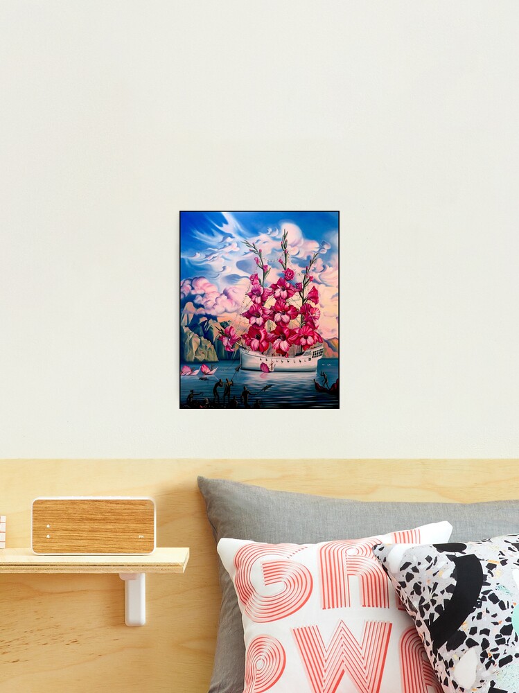 Thumbnail 2 of 3, Photographic Print, FLOWER SAIL BOAT : Vintage Abstract Fantasy Painting Print designed and sold by posterbobs.