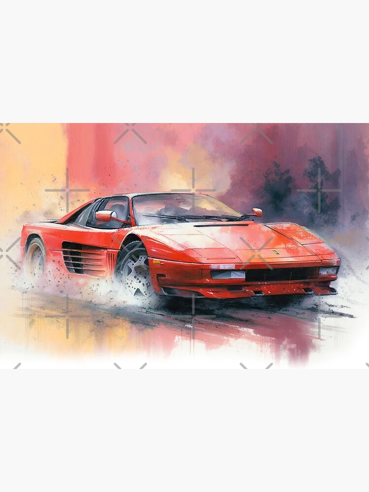 Ferrari 308 GTS/GTB Flat Illustration Poster for Sale by blackdogshop