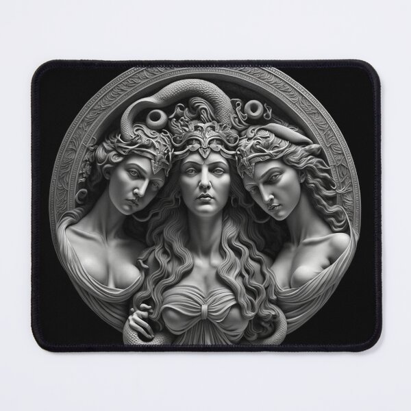 Item preview, Strong and Beautiful Triple Goddess Mother Maiden Crone Hecate Fantasy Synthographic Sculpture designed and sold by Vicki Noble Art.