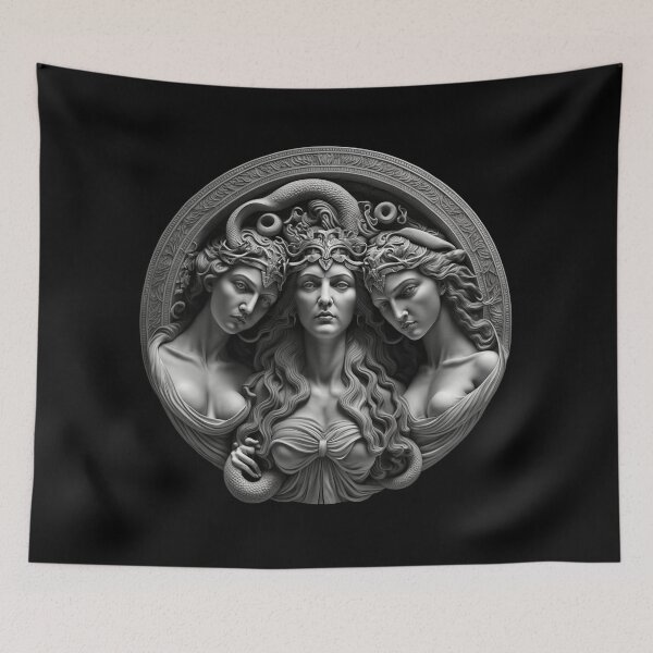 Item preview, Strong and Beautiful Triple Goddess Mother Maiden Crone Hecate Fantasy Synthographic Sculpture designed and sold by Vicki Noble Art.