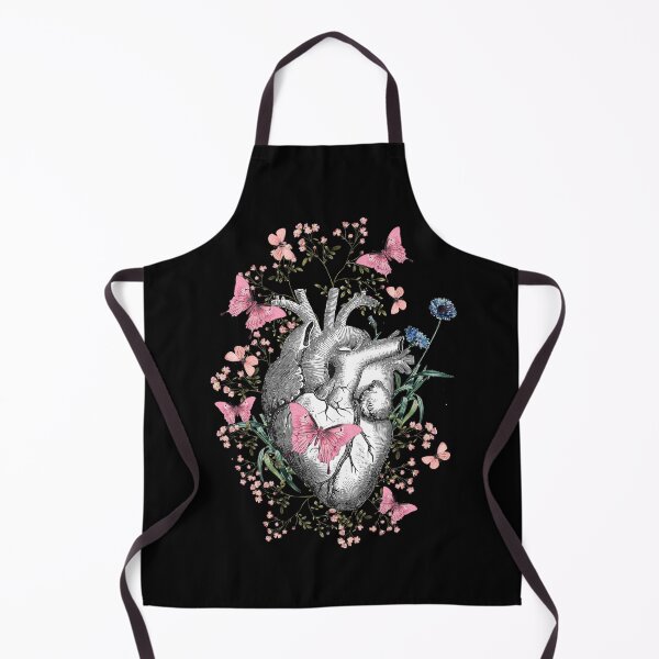 Item preview, Floral and pink butterflies with Human Heart in love, vintage effect watercolor pink  flowers, Heart, anatomical Human heart designed and sold by Collagedream.