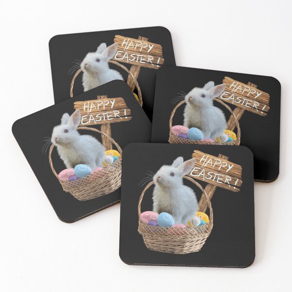 Item preview, Happy Easter with bunny and his egg basket and a sign designed and sold by -short- & EPIC shop.