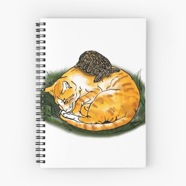 Item preview, Sleeping Orange Cat And Turtle Portrait  designed and sold by sauhankeesunz.