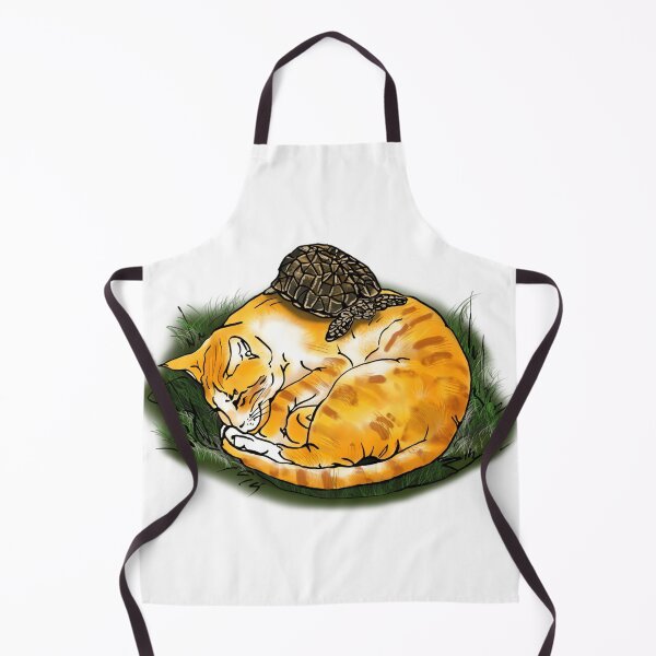 Item preview, Sleeping Orange Cat And Turtle Portrait designed and sold by sauhankeesunz.