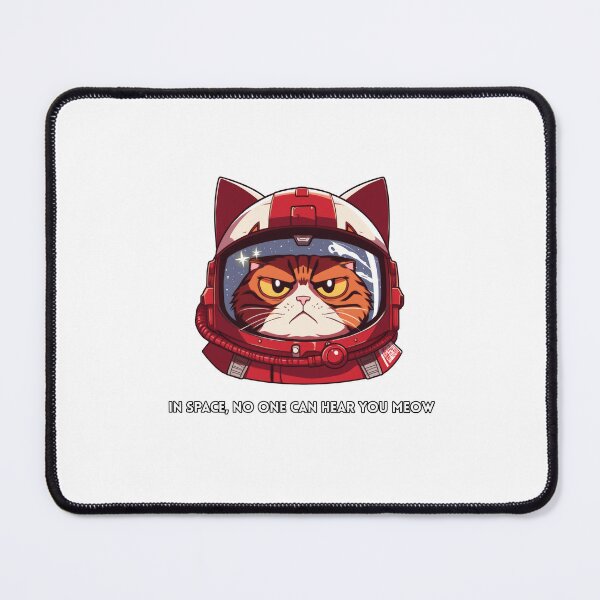 Item preview, "In space, no one can hear you meow" - GALACTICATS collection (t-shirts, bags, notepads, phone cases, posters, stickers, pillows, mousepads, mugs and hoodies feature) designed and sold by RESToRAPTOR.