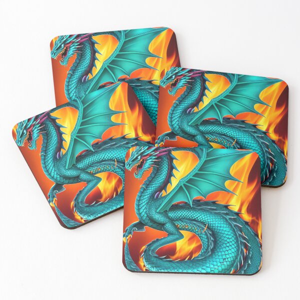 Item preview, Dragon Fire Turquoise Fantasy  designed and sold by ShopSunday.