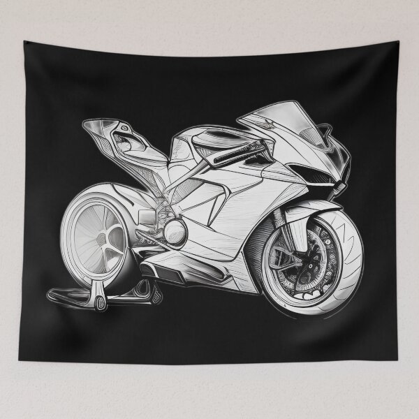 Item preview, Black and White Futuristic Cyberpunk Superbike  designed and sold by beluxe.