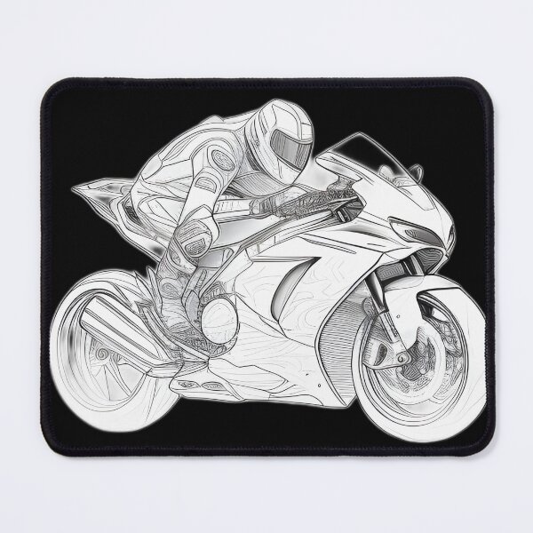 Item preview, Black and White Futuristic Cyberpunk Superbike  designed and sold by beluxe.