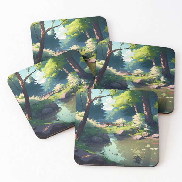 Item preview, Springtime Comic Landscape: A Serene Bridge Over a Babbling Brook designed and sold by Animal-ink.