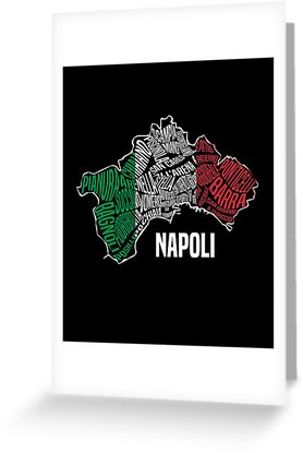 "Napoli - Naples, Italy map & Italian flag" Greeting Cards ...