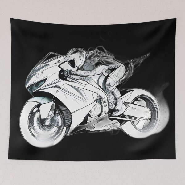 Item preview, Black and White Futuristic Cyberpunk Superbike  designed and sold by beluxe.