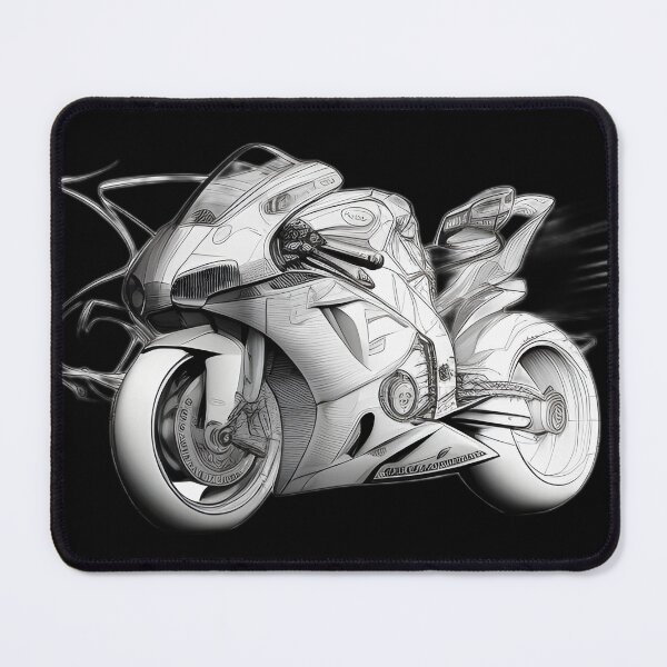 Item preview, Black and White Futuristic Cyberpunk Superbike  designed and sold by beluxe.