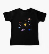 Camiseta para bebés Planetas del sistema solar con nombres de planetas