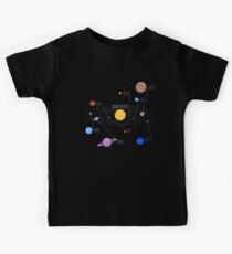Camiseta para niños Planetas del sistema solar con nombres de planetas